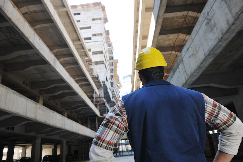 hard worker on construction site